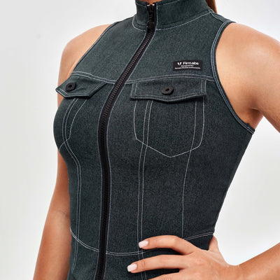Army Abs Tank - Denim Green