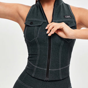 Army Abs Tank - Denim Green