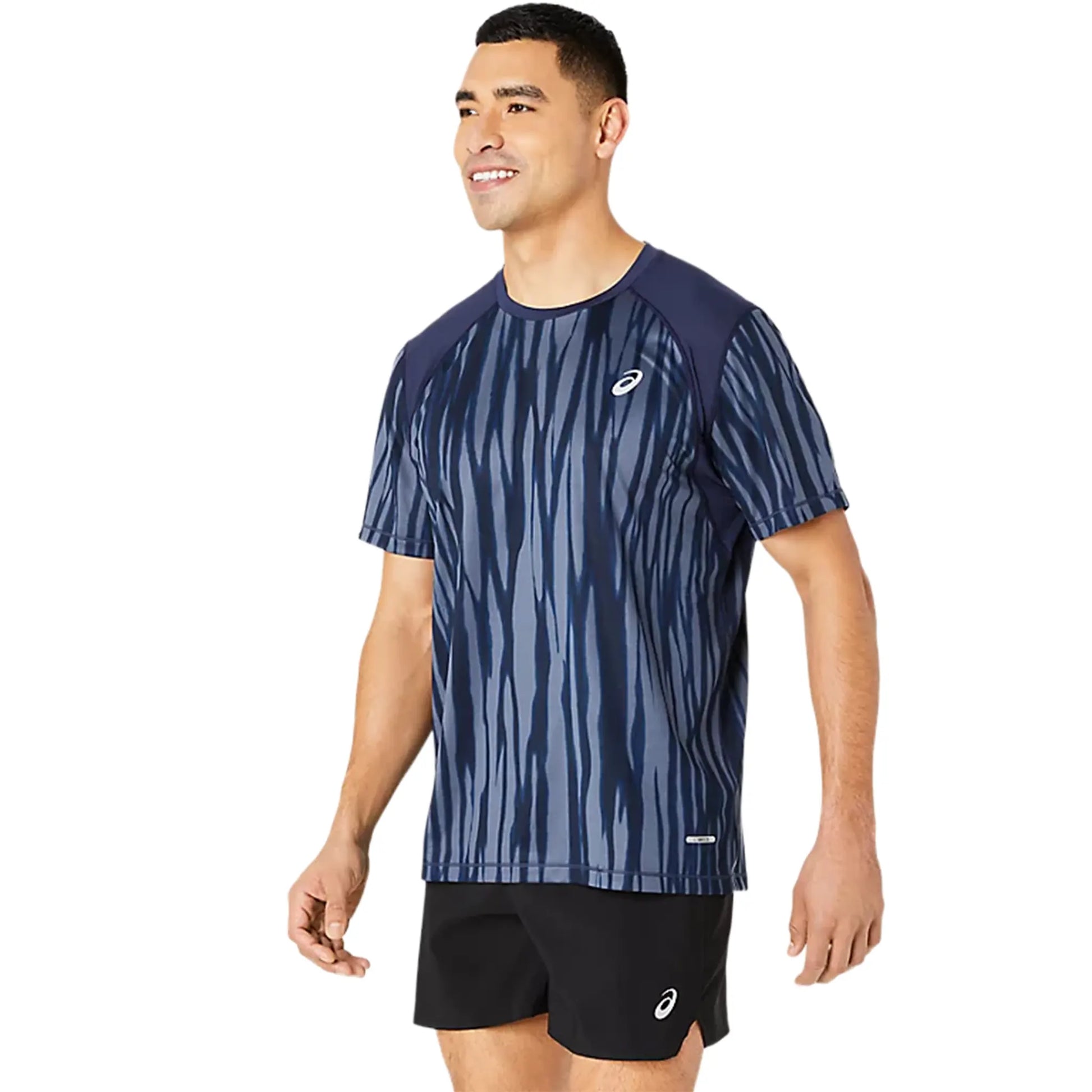 ASICS Road All Over Navy T Shirt
