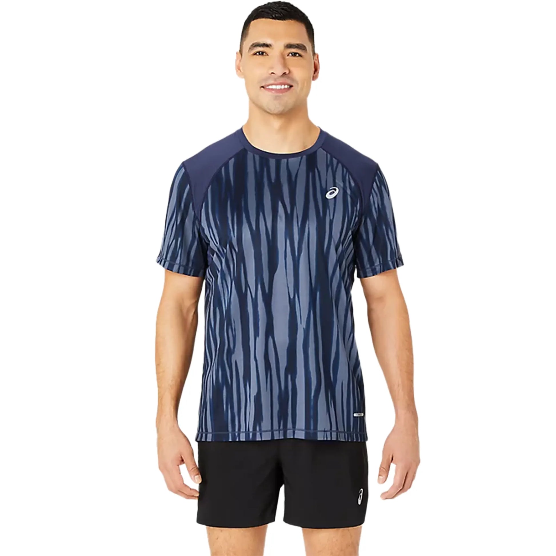 ASICS Road All Over Navy T Shirt