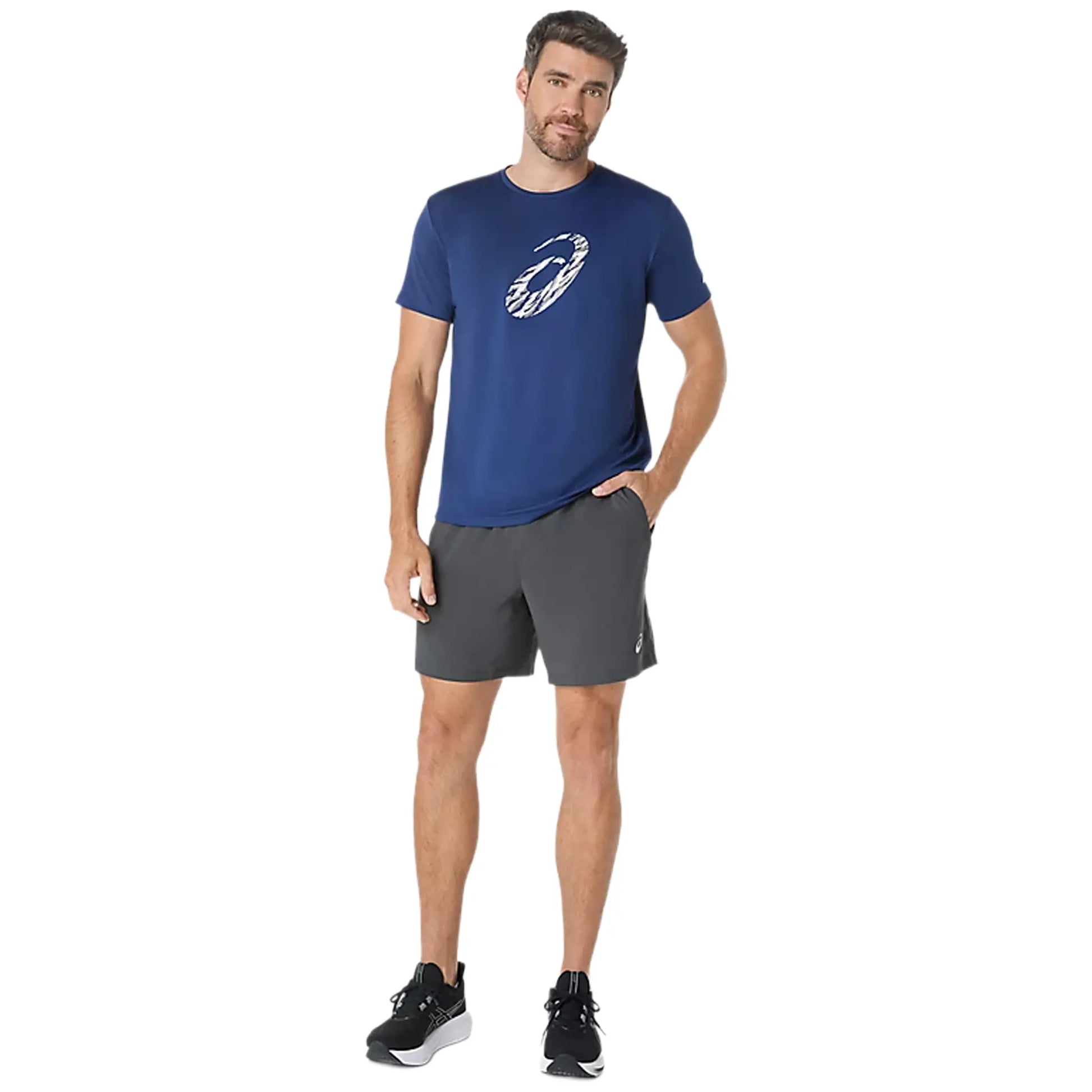 Asics Road Sport 7Inch Performance Graphite Grey Shorts