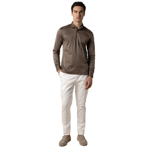 Aurélien Aur1 L/S Ash Grey Polo Shirt
