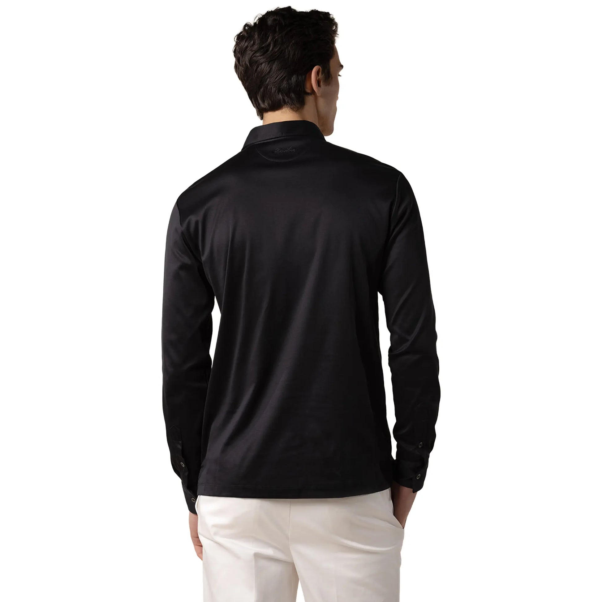 Aurélien Aur1 L/S Black Polo Shirt