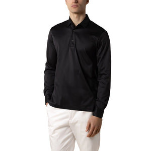 Aurélien Aur1 L/S Black Polo Shirt