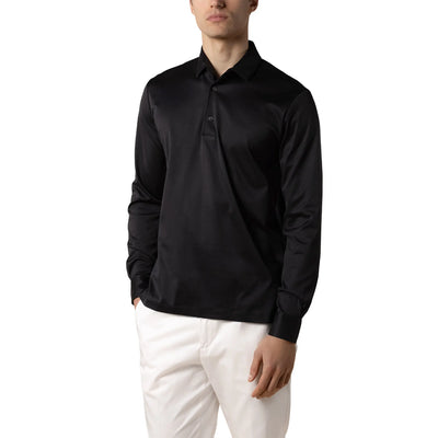 Aurélien Aur1 L/S Black Polo Shirt