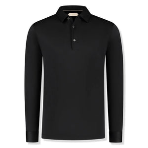Aurélien Aur1 L/S Black Polo Shirt