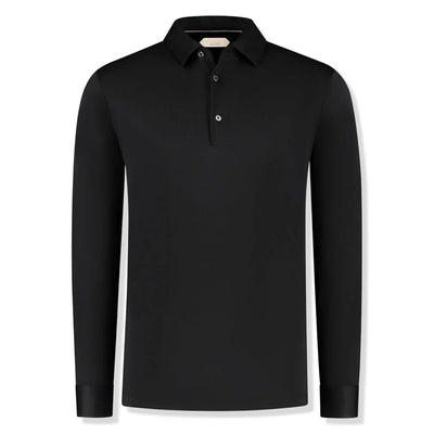 Aurélien Aur1 L/S Black Polo Shirt