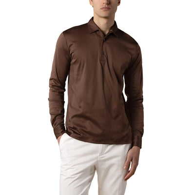 Aurélien Aur1 L/S Chocolate Polo Shirt