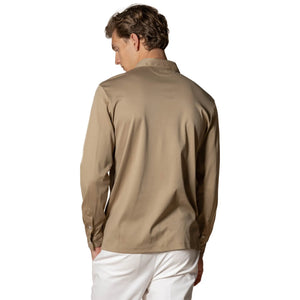 Aurélien Aur1  L/S Dark Taupe Polo Shirt