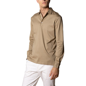 Aurélien Aur1  L/S Dark Taupe Polo Shirt