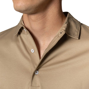 Aurélien Aur1  L/S Dark Taupe Polo Shirt