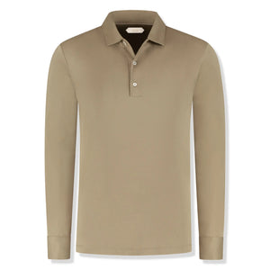 Aurélien Aur1  L/S Dark Taupe Polo Shirt