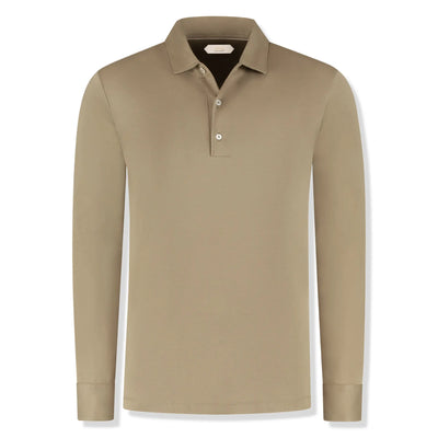 Aurélien Aur1  L/S Dark Taupe Polo Shirt