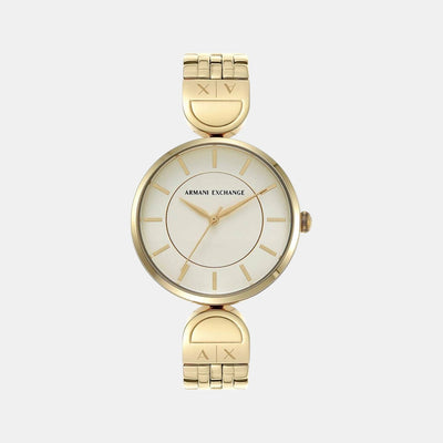 Brooke Women Quartz Cream Dial Analog Stainless Steel Watch AX5385