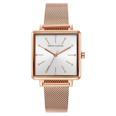 Armani Exchange Lola Square Silver Dial Women 30mm