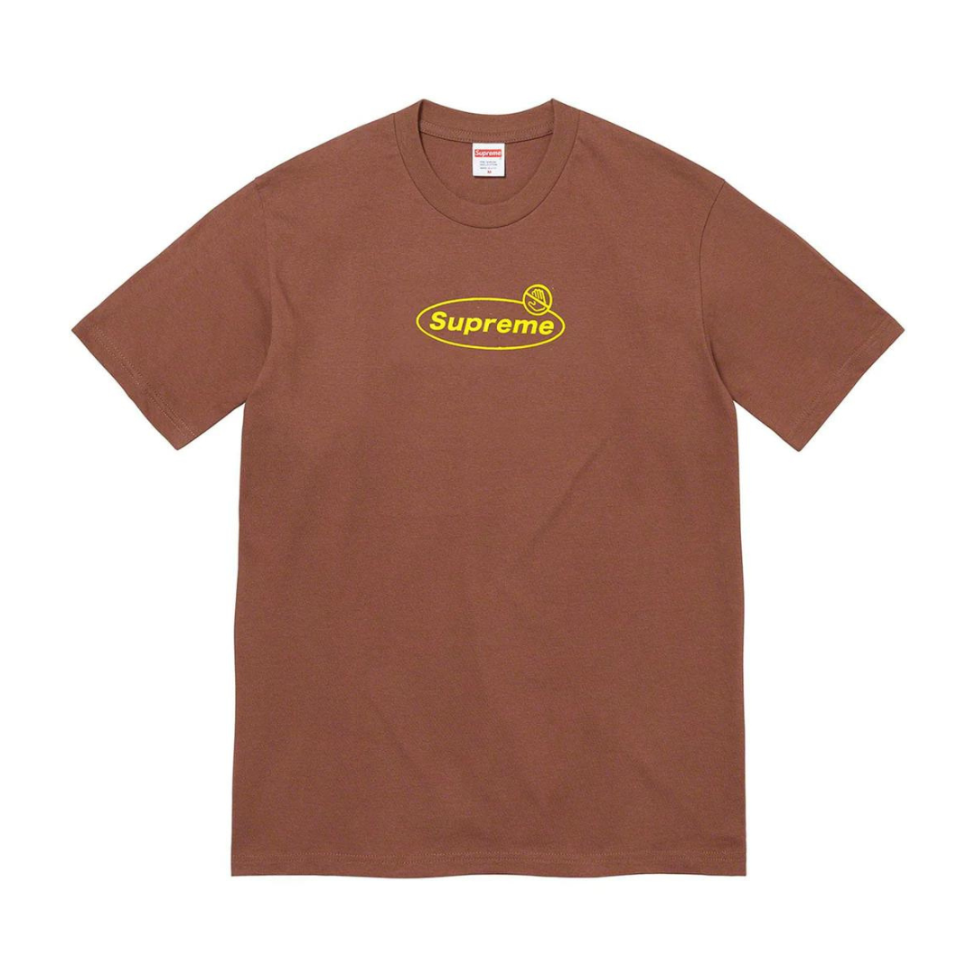 SUPREME WARNING TEE BROWN