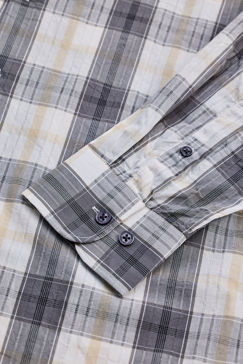 Grey Checks Slim Fit Shirt