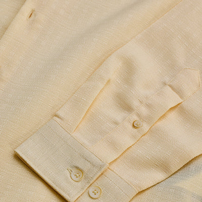 Beige Mandarin Slim Fit Shirt