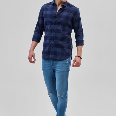 Blue Checks Slim Fit Shirt