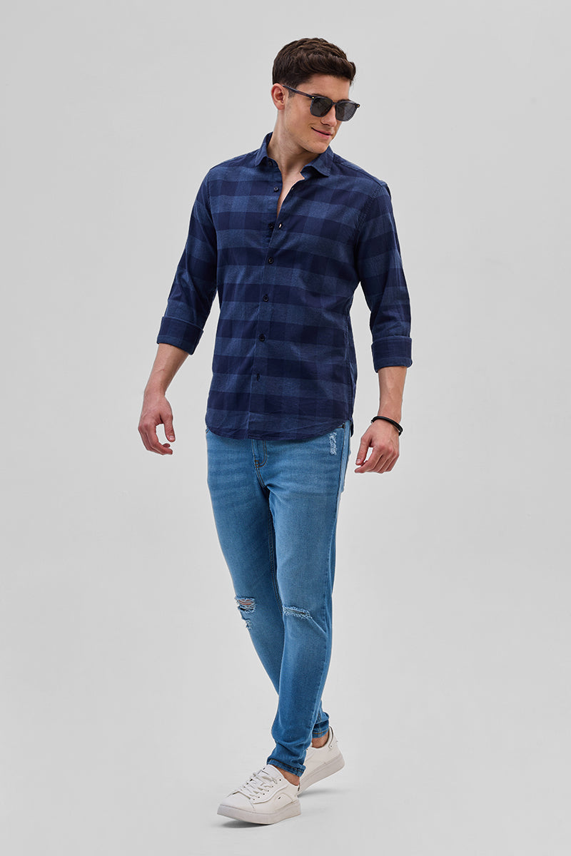 Blue Checks Slim Fit Shirt