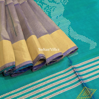 Dodger & Columbia Blue Color Handloom Soft Silk Saree