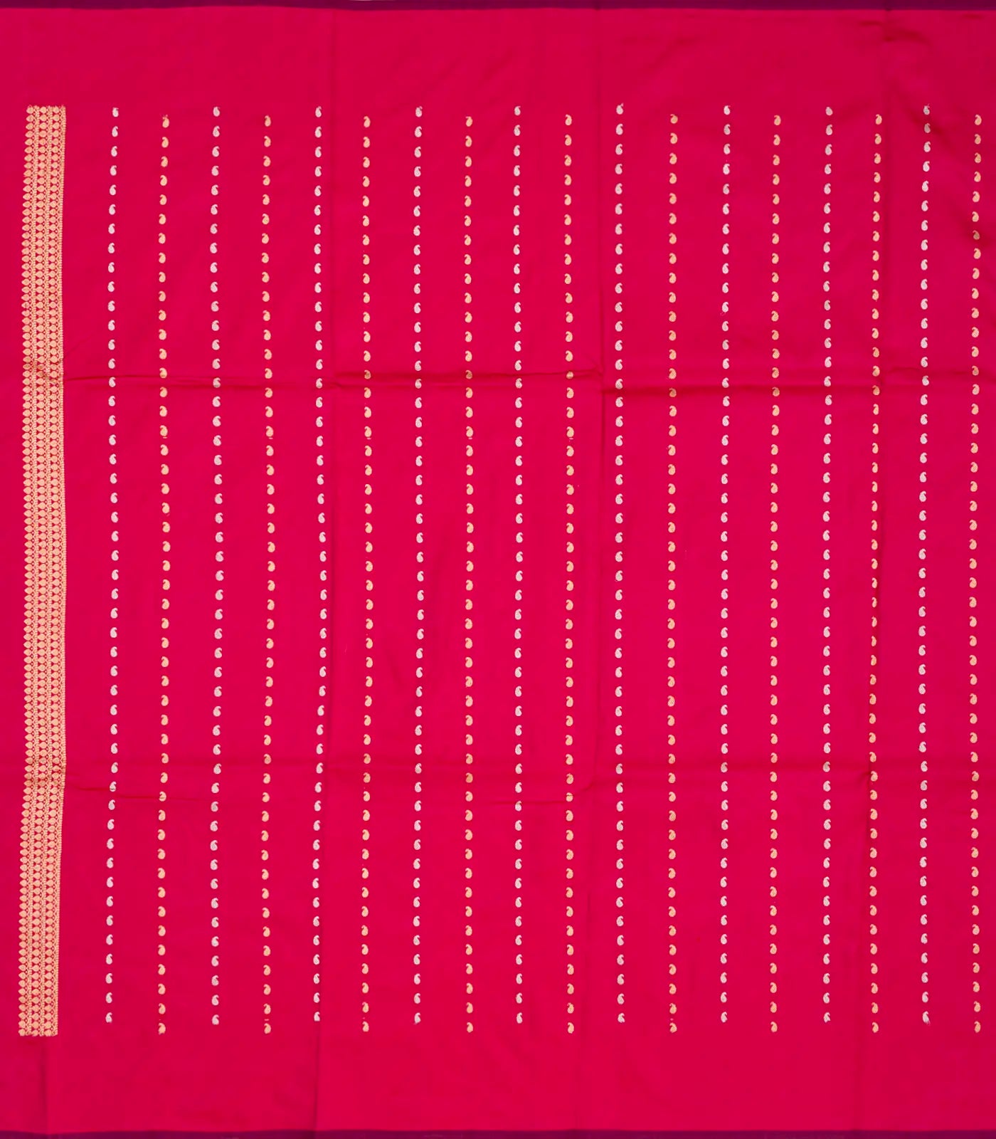 Pink Handloom Banarasi Silk Saree With Floral Buttas