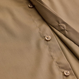 Light Brown Solid Concealed Placket Shirt