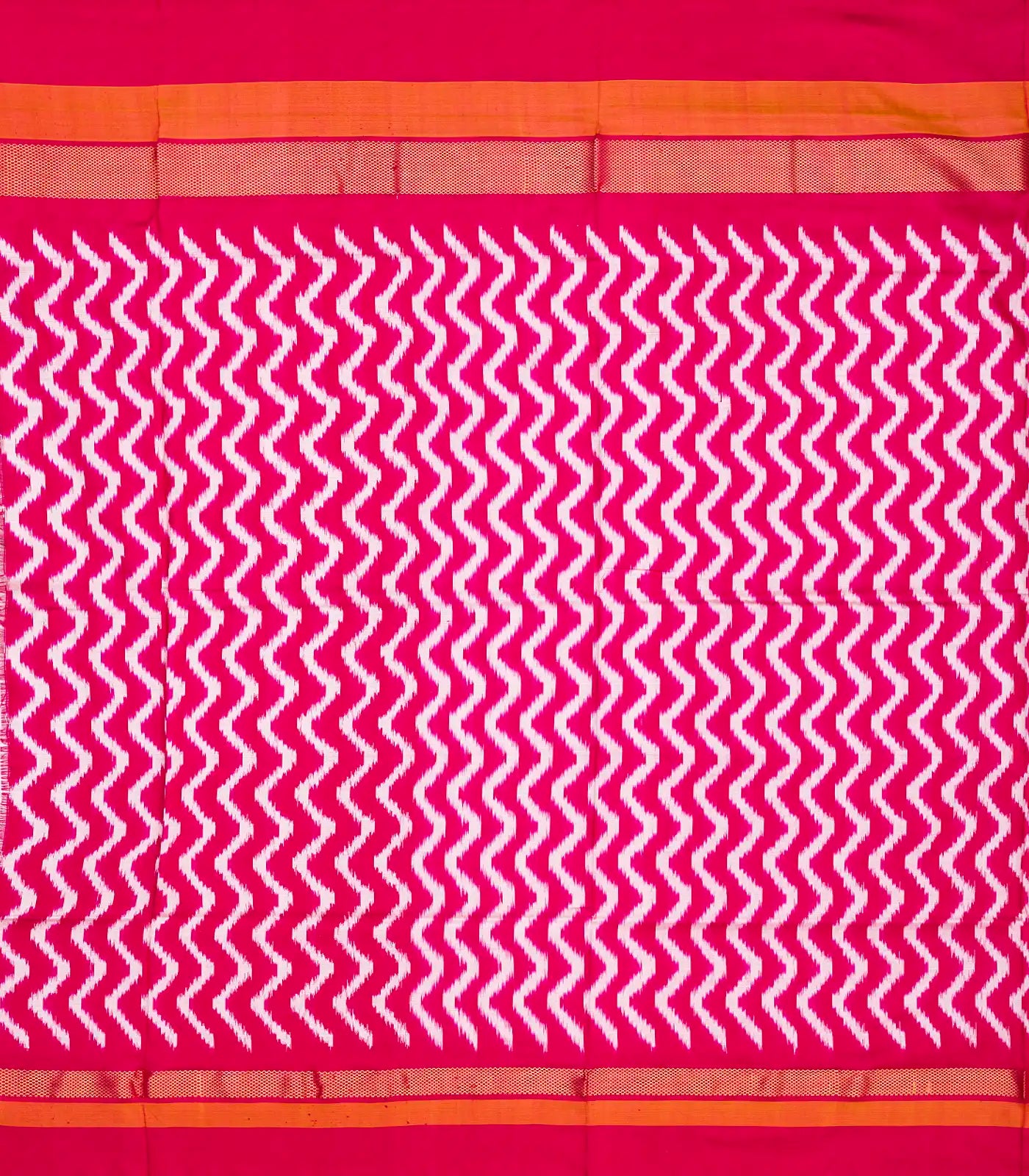 Dusty Pink Handloom Ikat Silk Saree With Contrast Pink Border