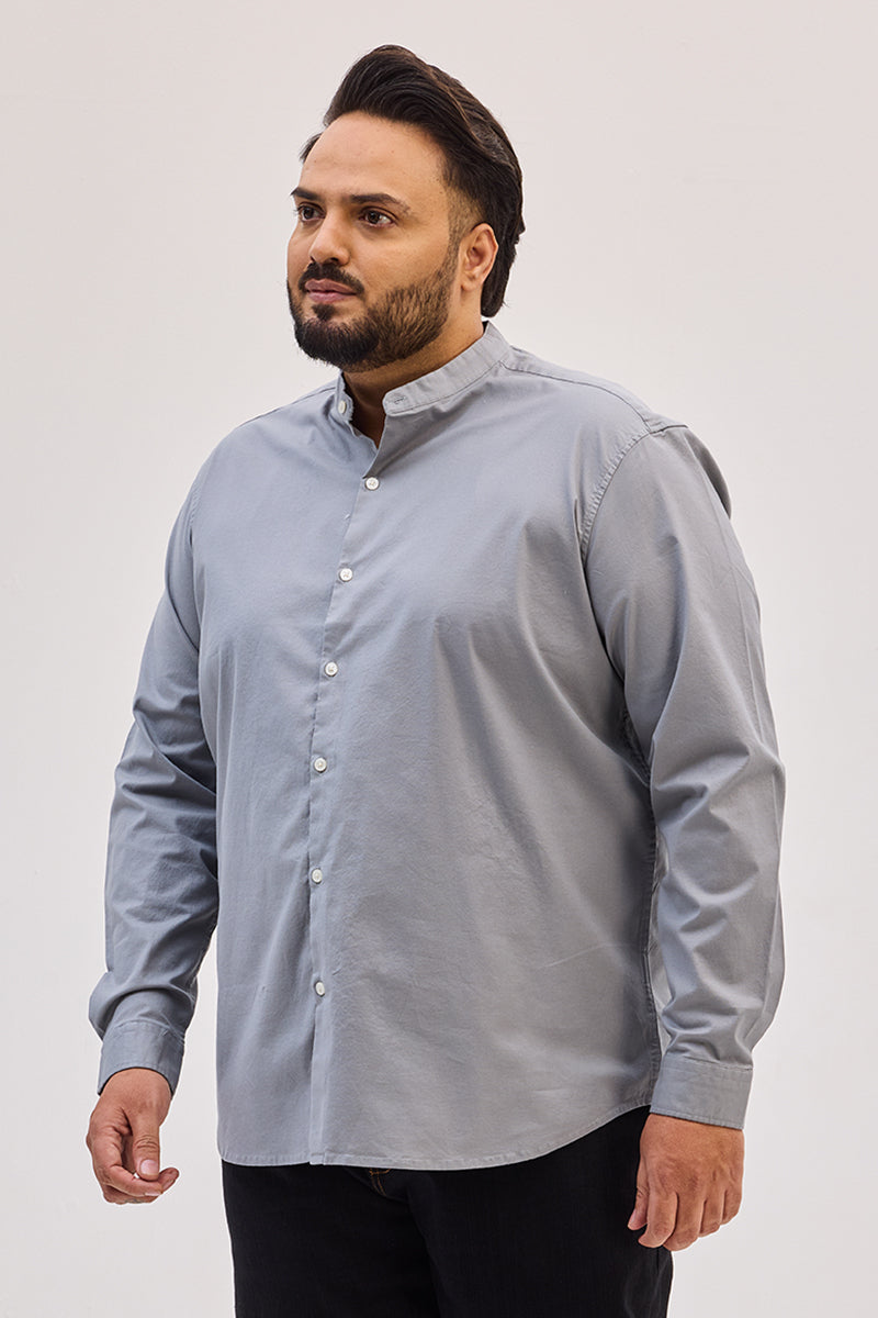 Light Grey Mandarin Shirt