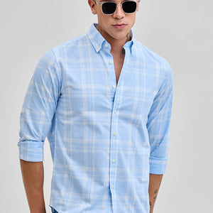 Light Blue Checks Oxford Shirt