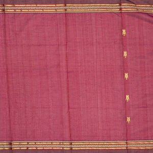 Pink Handloom Silk Cotton Saree With Parrot Buttas