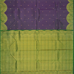 Magenta Handloom Kanchipuram Silk Saree With Mango Buttas