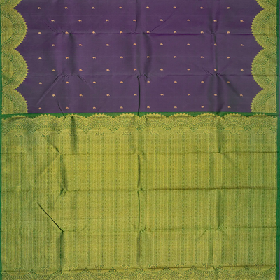 Magenta Handloom Kanchipuram Silk Saree With Mango Buttas