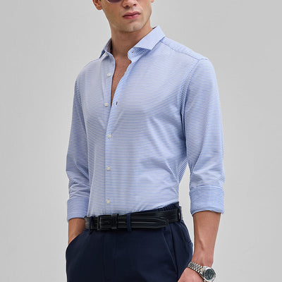 Light Blue Stripes Stretch Shirt