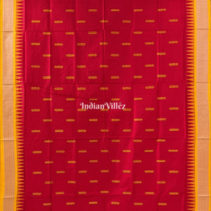 Red Yellow Sambalpuri Bomkai Silk Saree
