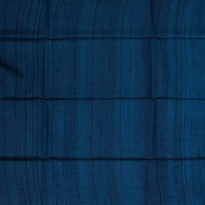 Taupe Handwoven Tussar Silk Saree With Blue Printed Wedding Motifs