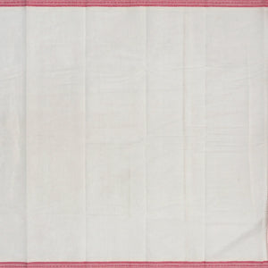 Off White Handloom Kanchi Cotton Saree With Checks & Dots