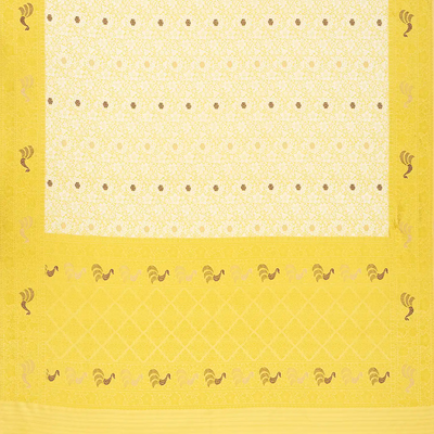Yellow Handloom Banarasi Silk Saree With Meena Floral Motifs