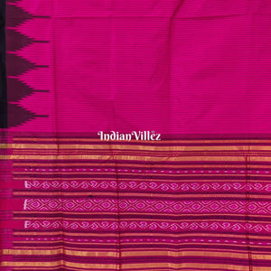Pink Stripes Sambalpuri Ikat Silk saree with Zari Tissue Pallu