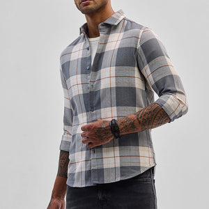 Grey Checks Slim Fit Shirt