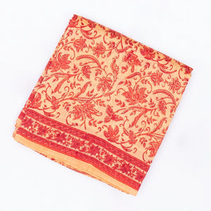 Sandal Handloom Chanderi Cotton Saree With Printed Floral Motifs