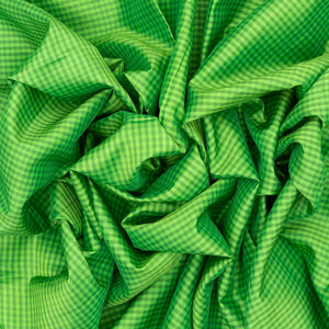 Green Handloom Kanchipuram Silk Saree With Poppyseed Checks