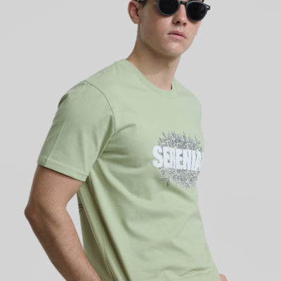 Serenial Light Green Oversized Fit T-Shirt