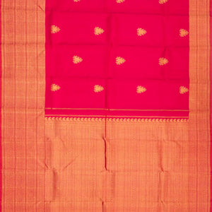 Hot Pink Handloom Kanchipuram Silk Saree With Zari Buttas