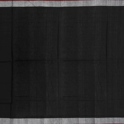 Midnight Blue Orissa Cotton Saree With Tie & Dye And Temple Border Motifs