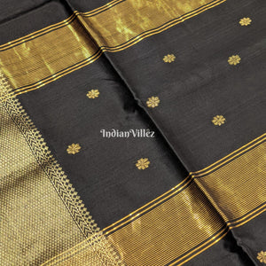 Black Maheshwari Handloom Saree