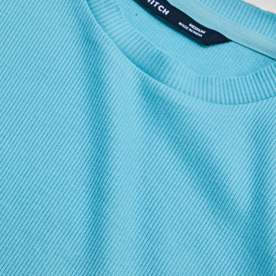 Blue Textured Sweatshirt