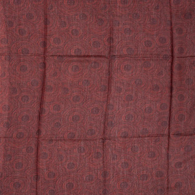 Black Handloom Tussar Silk Saree Printed With Geometric Motifs