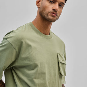 Sage Utility Pocket Oversized T-Shirt