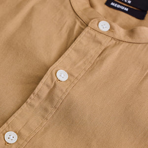 Light Brown Slim Fit Mandarin Shirt